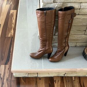 Brown Knee-High Leather Boots